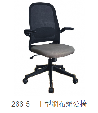 266-5 中型網布辦公椅 - W65 x D55 x H97~108